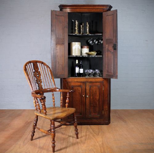 Georgian Oak Corner Cupboard.