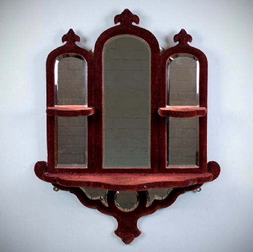 Victorian Velvet Boudoir Mirror.