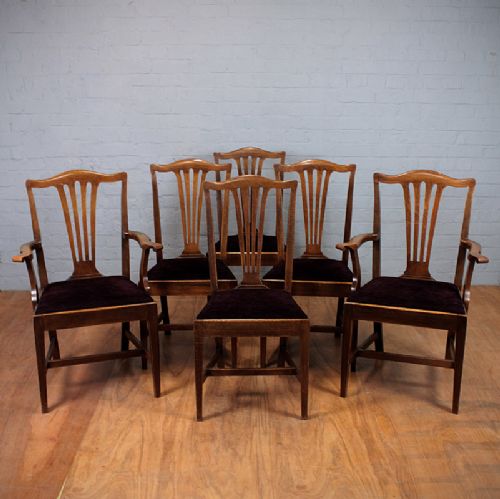 Set of 6 Georgian Style Dining Chairs.
