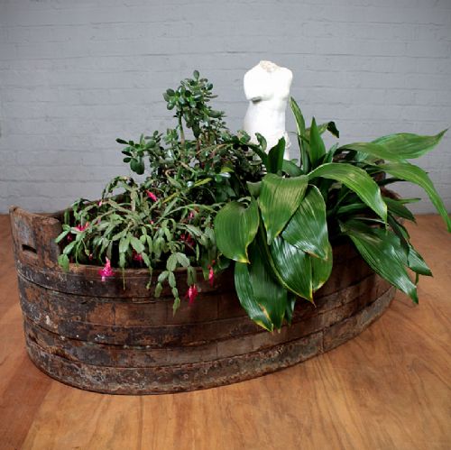 Large Coopered Oak Trough.