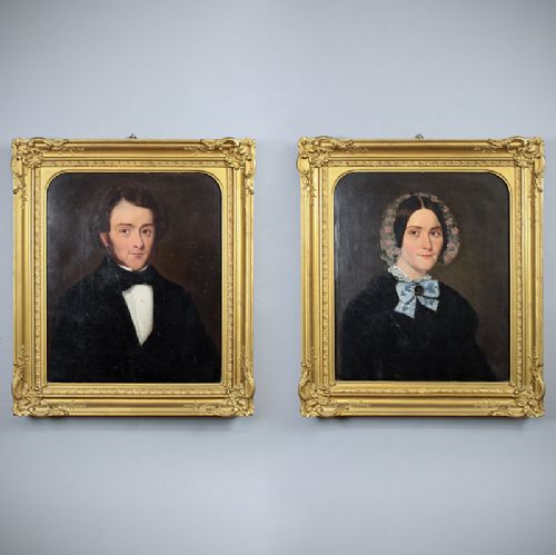 Pair Mid 19th.c. Portraits.