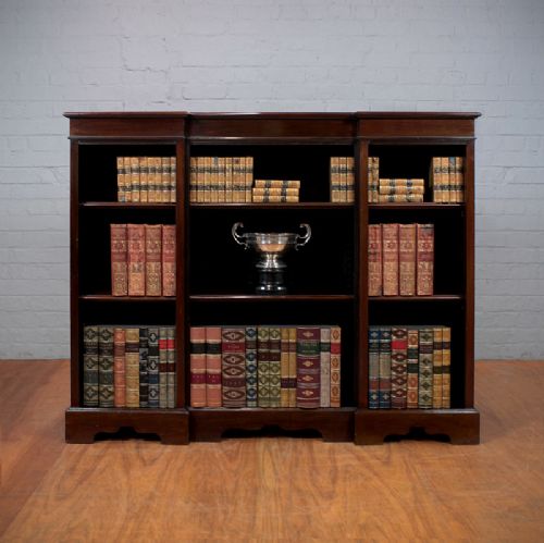 Edwardian Mahogany Open Bookcase.