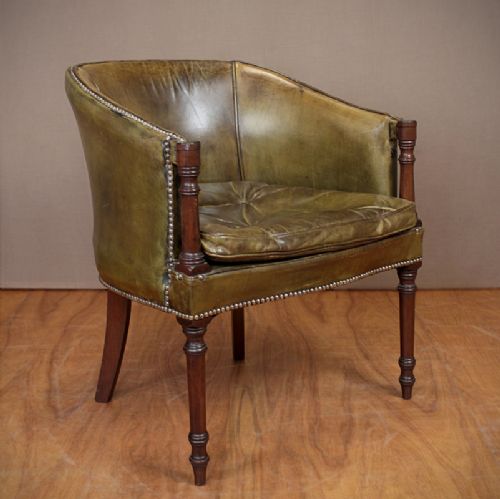 Leather & Mahogany Desk Chair.