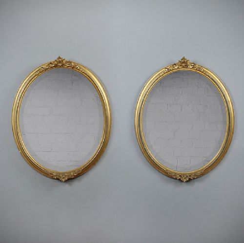 Pair 19th.c. Gilded Mirrors.