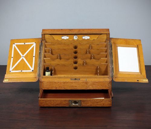 Victorian Desk Top Stationery Cabinet.