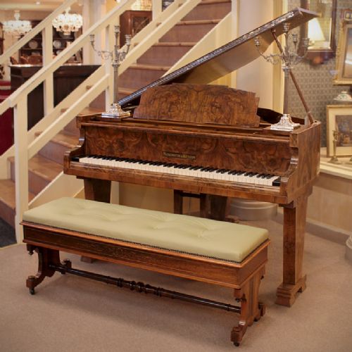 Art Deco Walnut Baby Grand Piano.