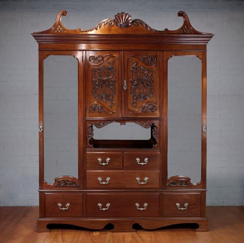 Ornate Mahogany Wardrobe.