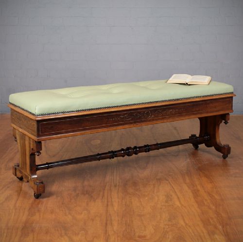 Rosewood Duet Piano Stool or Window Seat.