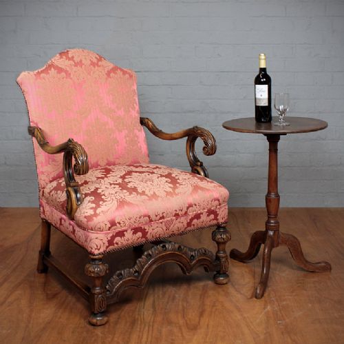 Carved Walnut Armchair.
