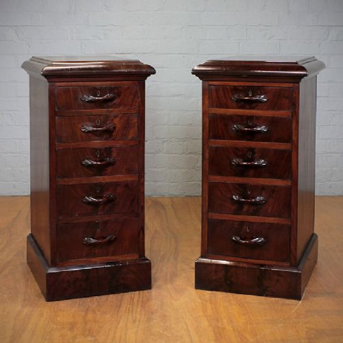 Pair Mahogany Drawer Pedestals.