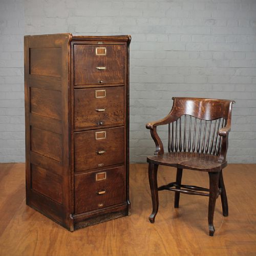 Oak Filing Cabinet.