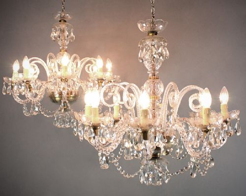 Large Pair of Chandeliers.