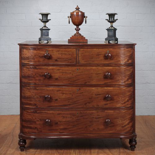 Large Bow Front Chest of Drawers.