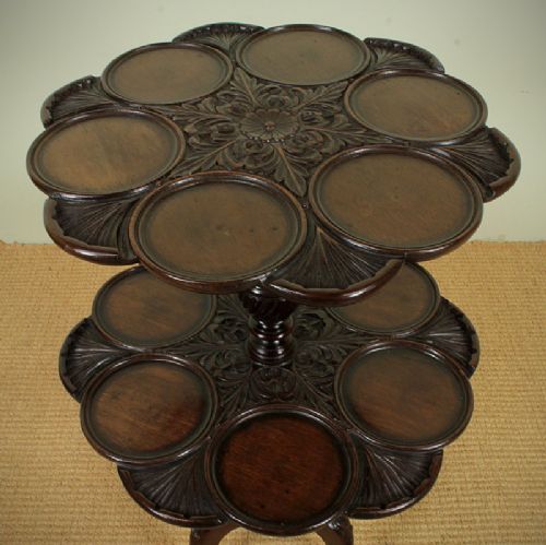 Carved Two Tier Wine Table.