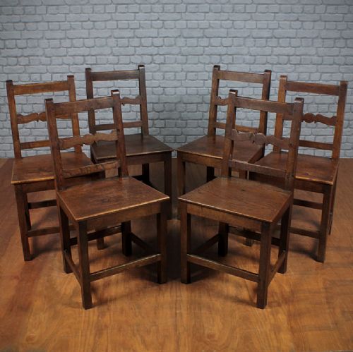 Six North Wales Oak Chairs.