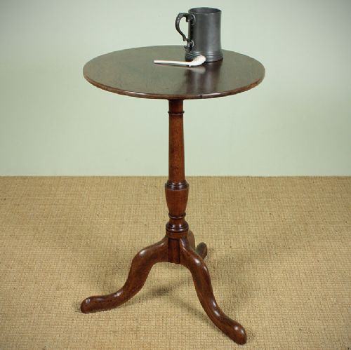 19th.c. Elm Tripod Wine Table.
