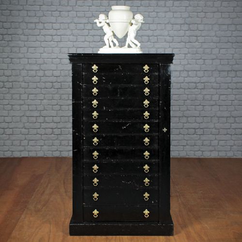 Victorian Ebonised Pine Wellington Chest.