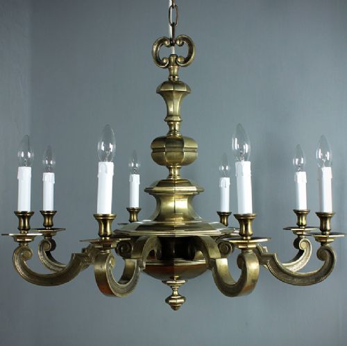 Large Brass Chandelier.