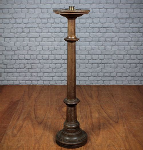 Large Victorian Oak Candle Stand.