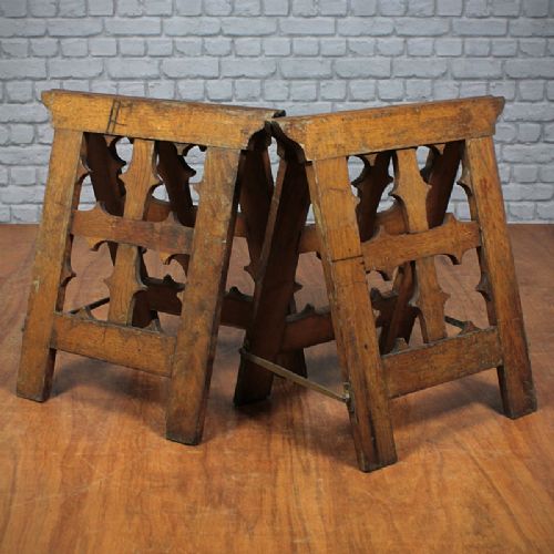 Pair of Gothic Oak Trestles.