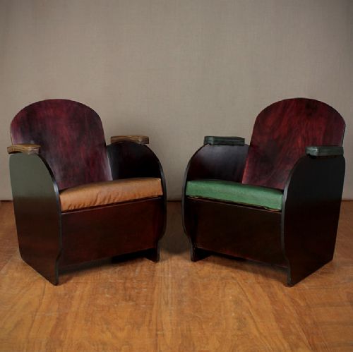 Pair Art Deco Tub Chairs.