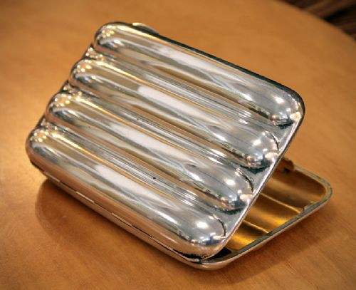 Silver Cigar Case by Walker & Hall.