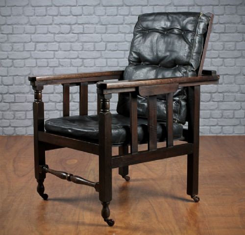 Edwardian Oak Reclining Armchair C.1910.