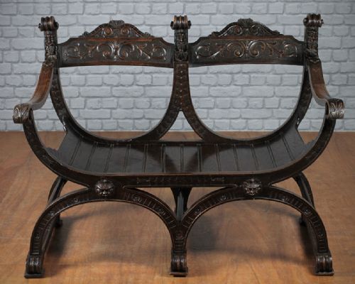 Carved Oak Seat C.1890.