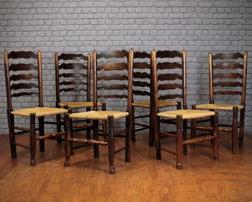 Set of Six Ladderback Chairs C.1860.