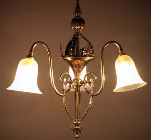 Brass Ceiling Light C.1900.