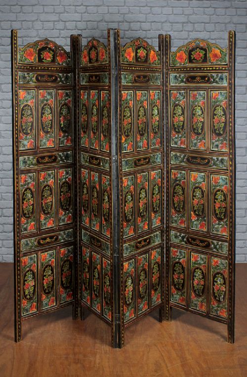 Painted Four Panel Screen C.1910.