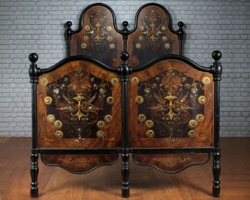 Painted Italian Double Bed C.1880.