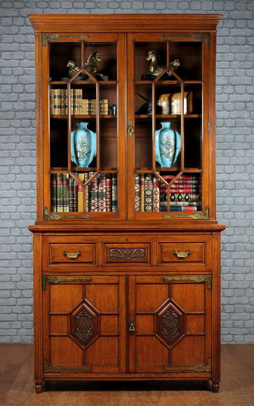 Oak Secretaire Bookcase C.1905.
