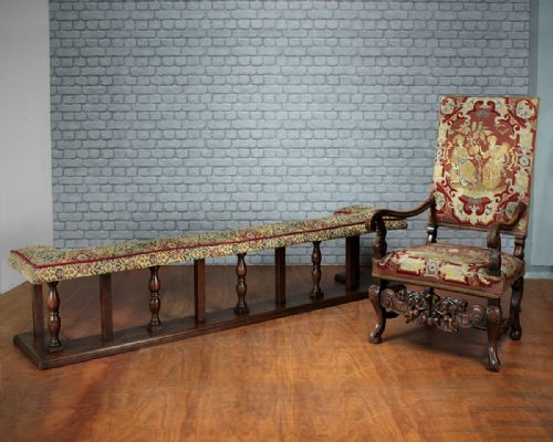 Large Tapestry Top Window Seat or Club Fender C.1880.