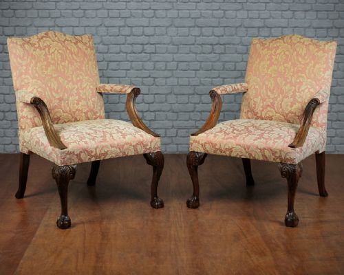 Pair Georgian Style Armchairs.