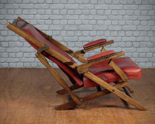 Victorian Reclining Campaign Armchair C.1900.