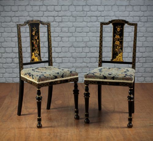 Pair Chinoiserie Side Chairs C.1920.
