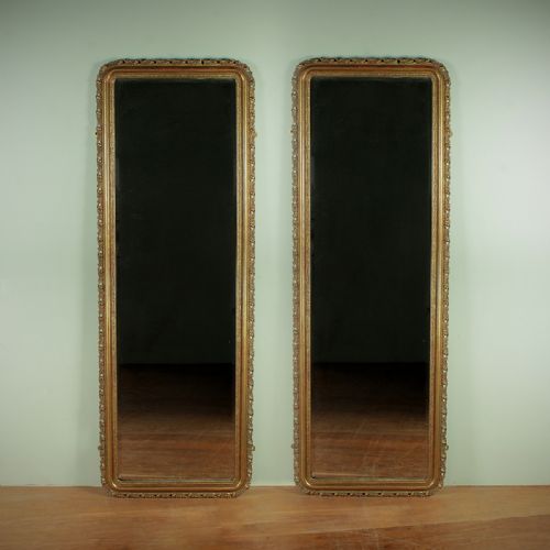 Pair Full Length Gilt Mirrors C.1910.