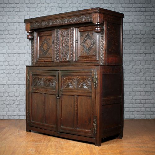 18th.c. Carved Oak Court Cupboard C.1740.