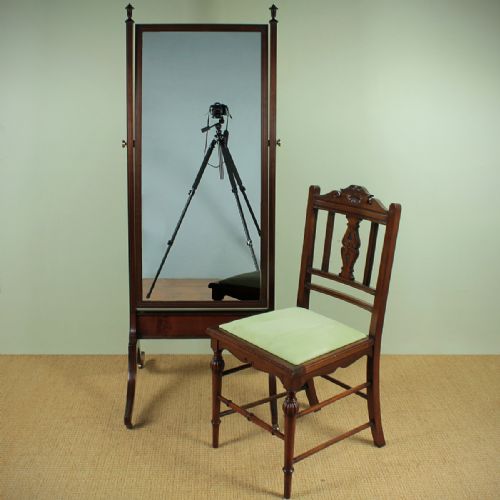 Edwardian Mahogany Cheval Dressing Mirror C.1910