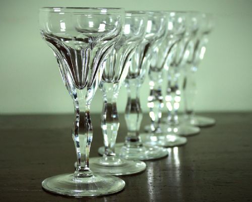 Set of 16 Lead Crystal Stem Glasses C.1890.