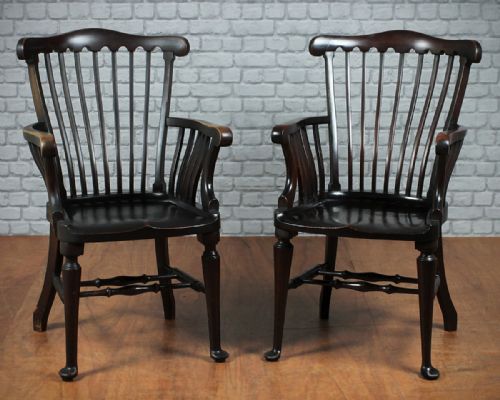 Pair of Walnut Armchairs C.1900.