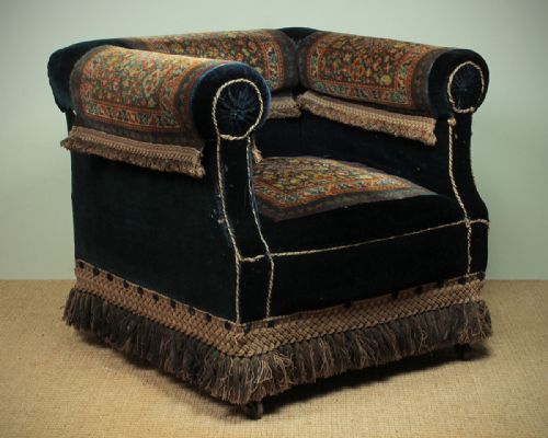 Late 19th.c. Blue Carpet Chair C.1880.