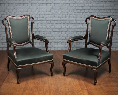 Pair Low Armchairs C.1890.