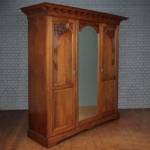 Arts & Crafts Triple Wardrobe C.1900.