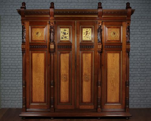 fig 1. Exceptional Medieval Revival Wardrobe by William Scott Morton & Co c.1880.