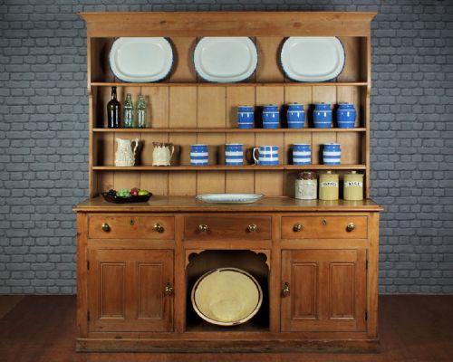 Large Pine Kitchen Dresser C.1860.