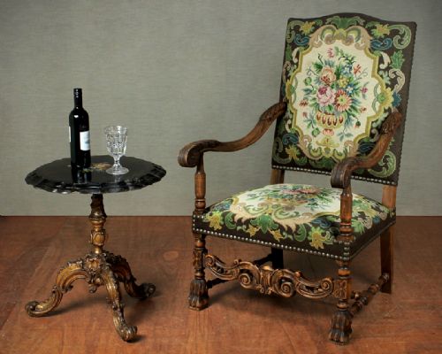 Charles II Style Tapestry Armchair.
