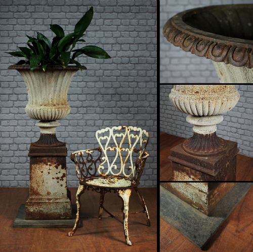 Large Cast Iron Urn on Stand C.1880.