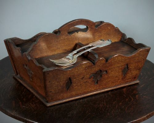 Oak Cutlery Trug C.1900.